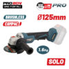 BORMANN Pro BBP5133 Γωνιακός Τροχός Compact, Brushless,Μπαταρίας 20V, Li-Ion, Φ125mm, 8500rpm-SOLO 2 BBP5133