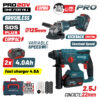 BORMANN Pro BBP5303X44Τ2CA Σετ Πνευματικό Brushless Σκαπτικό Μπαταρίας 20V & Γωνιακός Τροχός 4 BBP5303X44Τ2CA