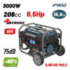 BORMANN Pro BGB3700 Γεννήτρια Βενζίνης 3000W,4kVA,224cc,75dB,AVR,Τροχοί 3 BGB3700