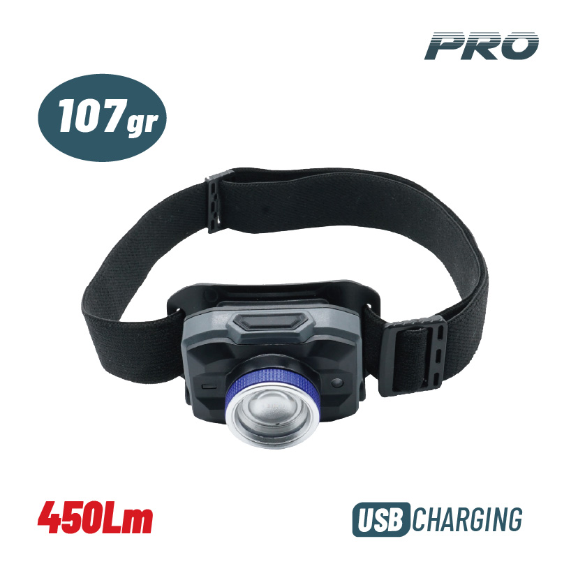 BORMANN Pro BPR6031 Φακός Κεφαλής Επαναφορτιζόμενος, 450Lm, Αδιάβροχος 1 BPR6031