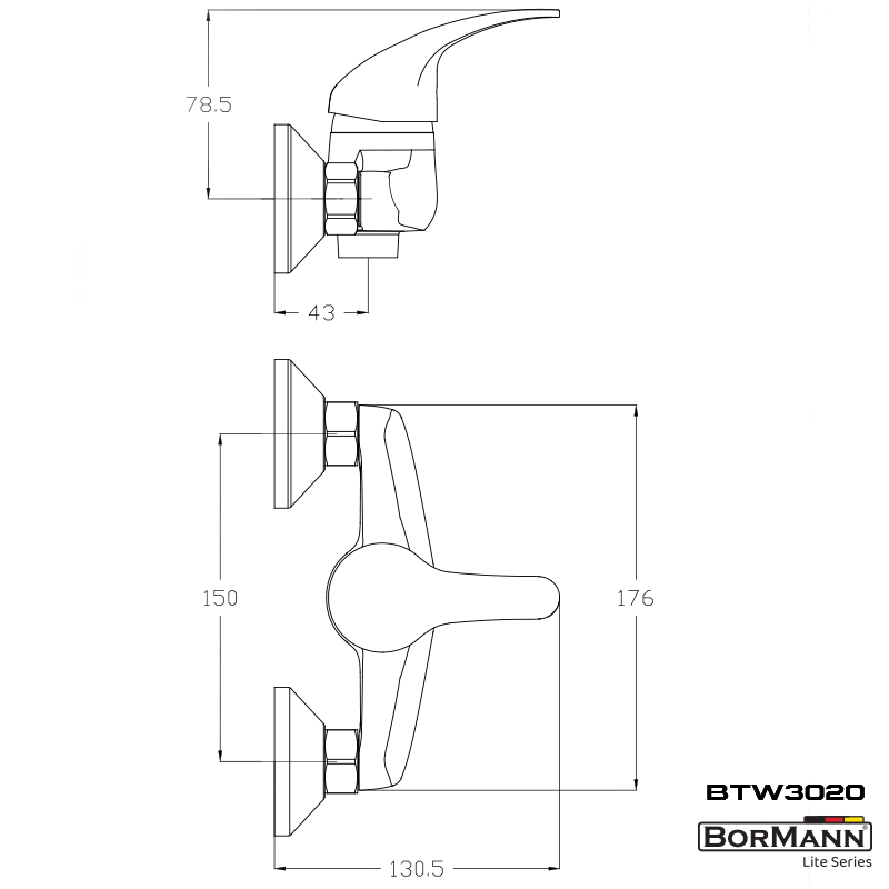 BORMANN Elite BTW3020 Μπαταρία Μπάνιου "Iris" 40mm,Αναμεικτική 650gr 2 026020
